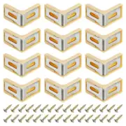 12 Pcs Plastic Corner Brace, 28x17.5x28mm Angle Bracket with Screws, Yellow