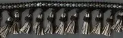 3&1/2" BLACK MOCHA CREAM CROWN TASSEL FRINGE FABRIC TRIM 9 YARDS