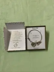 LoveThisLife 327-60-63 Angel Fine Silver Plated Charms Stainless Steel Bangle