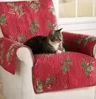 Plow & Hearth Furniture Love Seat Cover Festive Peaceful Pine Red. Open Box.