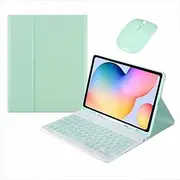 Case with Keyboard for Samsung Galaxy Tab S9 FE 10.9 inch, BT Wireless Keyboard for Samsung Galaxy Tab S9/S8/S7 11 inch Case with Pen Holder, Stand, Detachable Rechargeable (Mint)