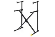 Hercules Double Tier X Braced Stand Holder w Vertical Support f Keyboard Black