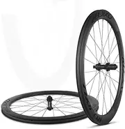 Carbon Disc Brake Wheelset Road Bike 700c Front & Rear Wheels 60mm Carbon Rims, Center Lock Thru Axle, Compatible with Inner Tube, Outer Tire & Tubeless Ready Tire