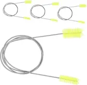 COLLBATH 4pcs Flexible Drain Brush: Double Ended Nylon Cleaner for Hose Pipes - Stainless Steel Tube Cleaning Tool - Kitchen Sink Straw Aquarium
