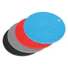 Silicone Trivet, 4pcs Table Mat Pot Holder-Black/Light Grey/Red/Blue