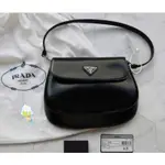 二手免運 PRADA 普拉達 CLEO BAG 復古翻蓋腋下包 單肩包 女款 黑色1BD311 女生鏈帶包