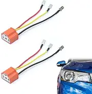 H4 Headlight Plug, H4 Socket, H4 Plug Socket, H4 Connector Ceramic, Ceramic H4 Socket Lamp Socket, Headlight Plug Car, Ceramic H4 Socket, with Cable for Lamps, Bulbs, 2 Pieces