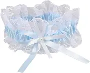 [Yardenfun] Wedding Bride Garter Lace Elastic Leg Band with Imitation Pearl for Prom Elegant Bridal Garter Accessory for Various Wedding Dress Styles