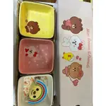 全新現貨SOGO周年慶來店禮 LINE FRIENDS 友好時光 餐盤碟組+竹托盤/熊大+兔兔 醬料/醬油碟/瓷盤 瓷碟