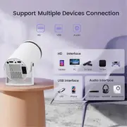 Portable Ultra HD Smart HY300 Projector Overseas Android 5G Home Multifunction Projector with EU Plug As Shown
