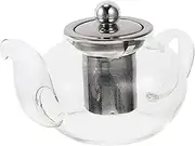 OFFSCH Thick Glass Teapot with Stainless Infuser Household Tea Kettle for Loose Leaf Tea Flower Tea and Herbal Brews Easy to Clean and Design
