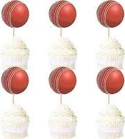 Blumomon Pack of 24 Cricket Sports Cake Decoration Cricket Sports Cupcake Toppers Sport Themed Party Decoration Suitable for Cricket Athletes Peripheral Activities Decoration