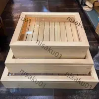 在飛比找蝦皮購物優惠-熱銷料理盒 刺身盒 日式木製帶蓋刺身盒魚盒三紋魚盒板前用木盒