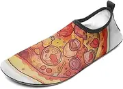 [BTCOWZRV] Water Shoes for Women Men Pizza Pattern Water Sports Shoes Slip-on Breathable Lightweight Athletic Aqua Sock