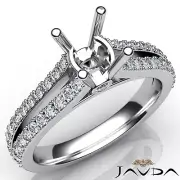 Split Shank Double Prong Set Semi Mount Round Diamond Engagement Ring 0.65Ctw.