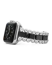 Lagos Smart Caviar Black Ceramic Apple Watch Bracelet, 38-44mm