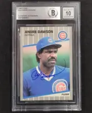 Andre Dawson signed 1989 Fleer #422 card autograph Beckett BGS BAS 10 auto
