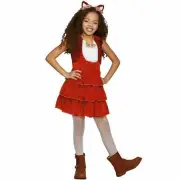 Halloween Fuzzy Fox Girl's Medium Comes with Dress, Tail & Headband