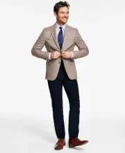 Tommy Hilfiger Men's Modern Fit Solid Weave Sport Coat, Tan, 36R
