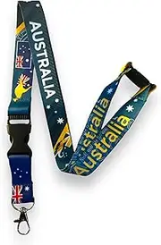PAC Supplies Global Australia Flag Lanyard/Badge Holder, Mixed, l