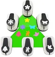Hole Punch, 6PCS Shape Hole Punches, Christmas Hole Punch Set, Snowflake Paper Punch, Flower Hole Puncher for Crafts, Butterfly Craft Punches, 1 Inch Paper Punches for Scrapbook Card Making