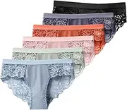 [HEJIGOOD] Women's Sexy Lace Panties Low Waist Seamless Undies Comfort Breathable Mesh Hipsters for Ladies, S-XXL