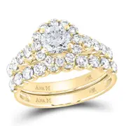 2 CTW-Diamond 3/4CT-RD BLISS BRIDAL SETS SINGLE HALO