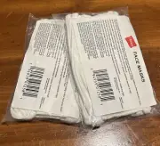 Face Mask - Hanes Cloth 105 Masks 100% Cotton Washable & Reusable White New