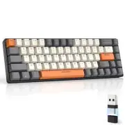 60% Wireless Mechanical Keyboard Hot-Swappable 68-Key Switch For PC IPhone IPad