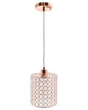Lalia Home 1-Light Elipse Crystal Cylinder Pendant