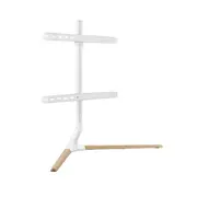 Brateck Modern Linear Tabletop TV Stand For 49'-70' TVs -- Matte White & Beech(LS)
