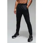 Mens Black Man Active Shower Resist Tapered Trail Jogger