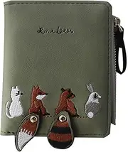 [BIUDECO] 1pc Simple Small Wallet Animal Purse Card Holder Pu Leather Wallet for Women Fashion Change Bag Short Coin Pouch Foldable Coin Purse
