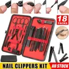 18PCS Nail Clippers Kit Manicure Set Tools Pedicure File Grooming Professional