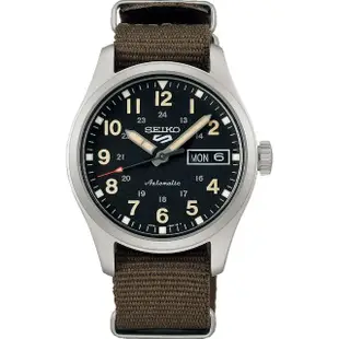 【SEIKO 精工】5 Sports 軍風 機械錶 男錶 手錶 帆布錶帶 禮物 母親節(4R36-13P0C/SRPJ85K1)