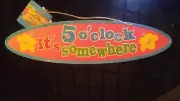 Beautiful Shimmering Island Time It's 5 o'clock Somewhere Wall Decor 16" X 5"