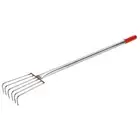 6 Teeth Claw Rake 22.05-inch Stainless Steel Rake with Rubber Handle Silver Tone