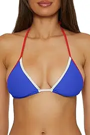 [BCA by Rebecca Virtue] Women's Block Party Triangle Bikini Top, Adjustable, Tie Back, Swimwear Separates