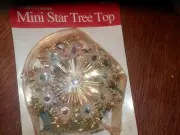 Vintage Tree Top Star Gold Tinsel Christmas Lights Topper New Old Stock, 5.5 in