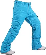 QIULAO Men's Camo Ski Trousers, Waterproof Windproof Snow Trousers, Thick Warm Tactical Trousers, Winter Outdoor Camping Mountaineering Pants (Color : Light Blue, Size : X-Large)