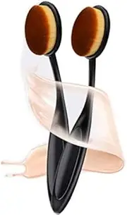 2 PCS Professional Oval Loose Powder Toothbrush Foundation Makeup Brushes for Blending Liquid, Cream or Flawless Powder Cosmetics