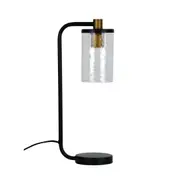 Ramon Patterned Glass Black Table Lamp