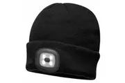 PORTWEST Beanie with LED Head Light USB Rechargeable Camping Cycling Workwear Hat