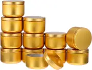 Empty Metal Candle Tins, 12 Pack 50Ml round Jars for DIY Candle Making Arts Craf
