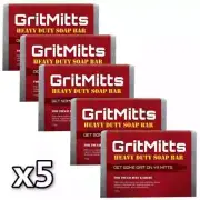 GritMitts Heavy Duty Pumice Grit Soap Bar Hand Cleaner 5x100gr Bars Grit Mitts
