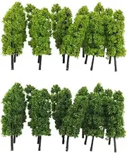 yuksok 20Pcs Landscape Model Tree Railway Model Trees : 100-: 200, Dark Green Light Green