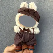 Labubuwa clothes 17CMlabubu clothes plush vinyl sitting party first, second, third generation for skirt set——colour:Cookie Master (hat+T-shirt+overalls)