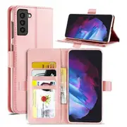 For Samsung Galaxy S23 Case SupRShield Wallet Leather Flip Magnetic Stand Case Cover (Rose Gold)