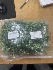 3 Pcs Boxwood Stems, Artificial Flowers for Outdoors, Green Plastic- New