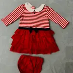 GYMBOREE紅白條紋紗裙洋裝3M-6M